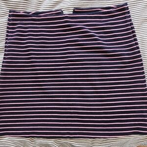 Striped Pink and Navy Women's Skirt